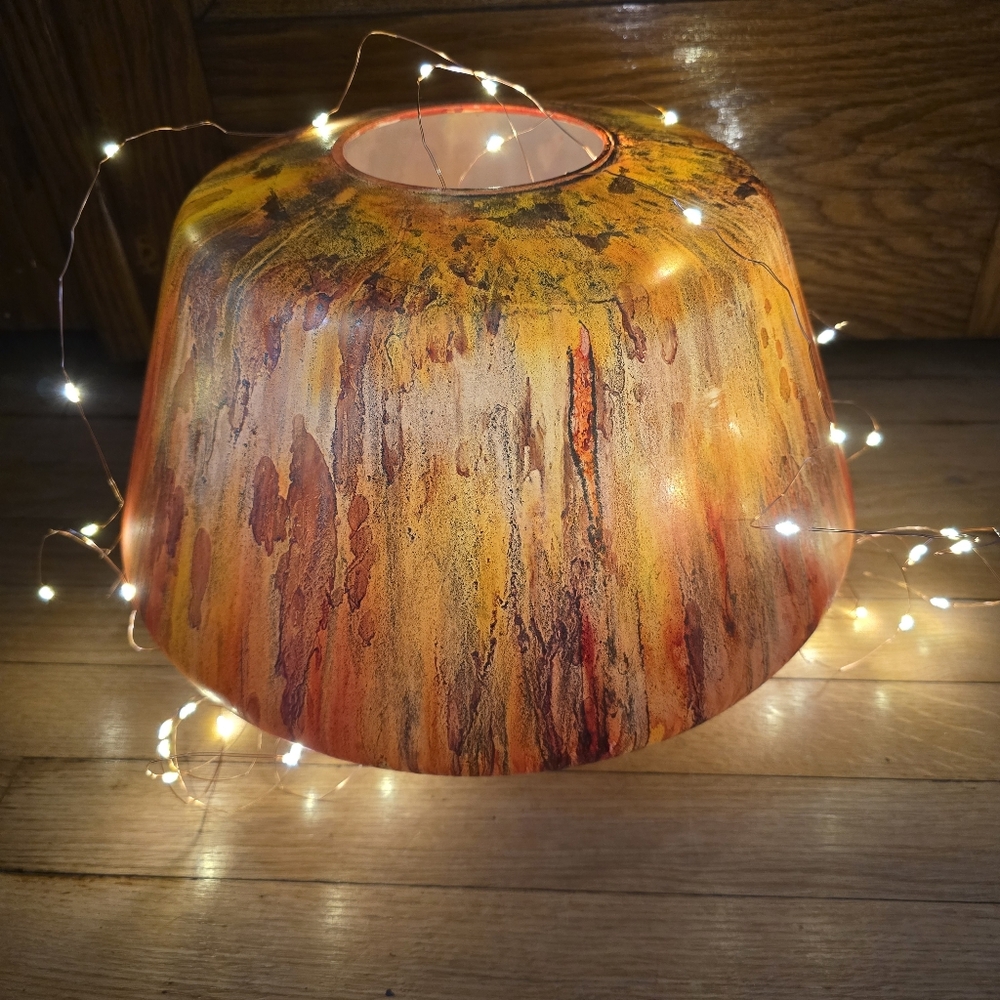 HANDCRAFTED Abstract Upcycled Glass Artwork HANDPAINTED Tabletop Art Decor - Picture 3 of 17